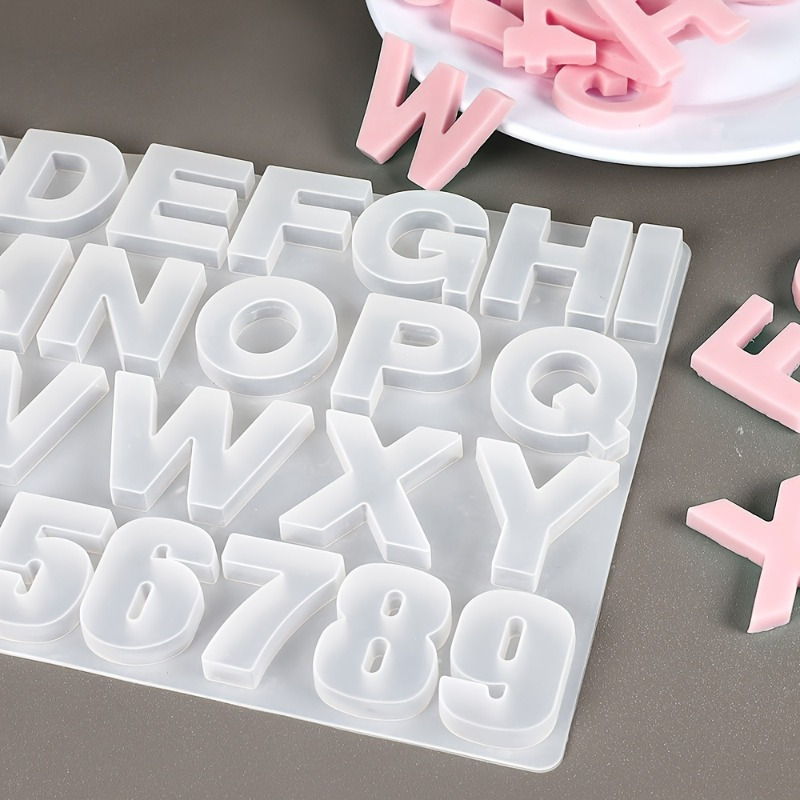 Resin Art Alphabet - Molde de silicona para colgantes de