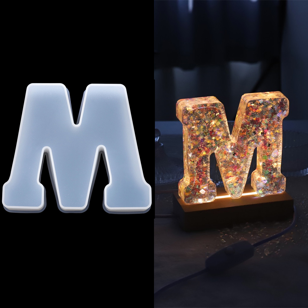 Resin Art Alphabet - Moldes de silicona con letras de