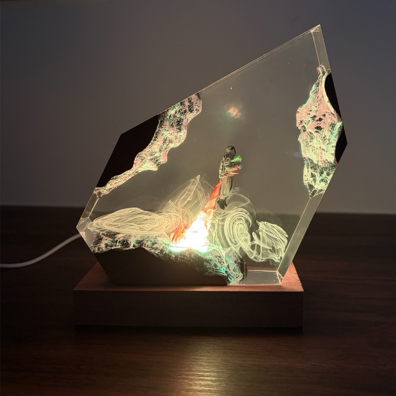 Resin Art Baby - Lámpara de Mesa de Resina con